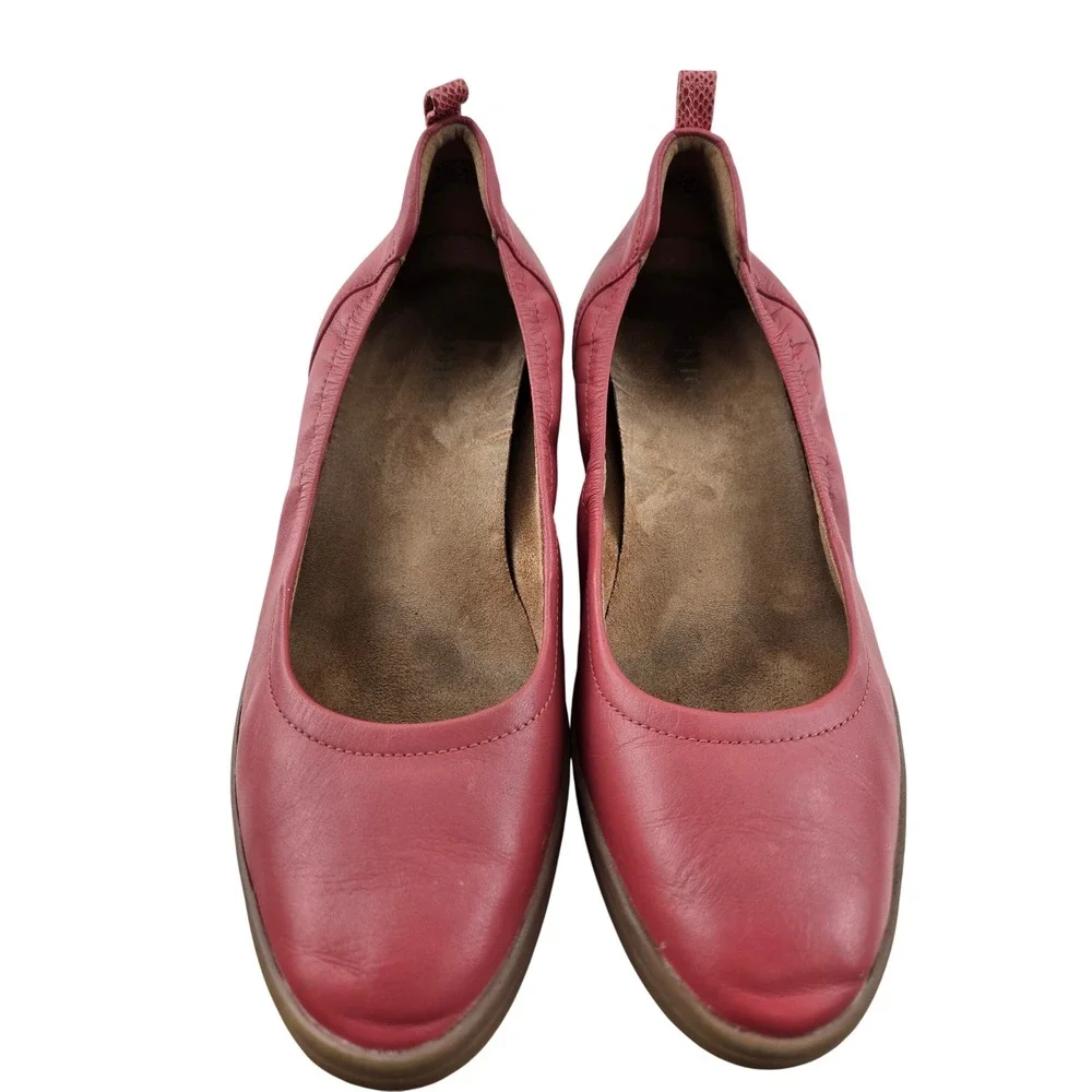 Vionic Jacey Wedge Slip On Ballet Shoes Dusty Cedar Pink Leather Womens 10
